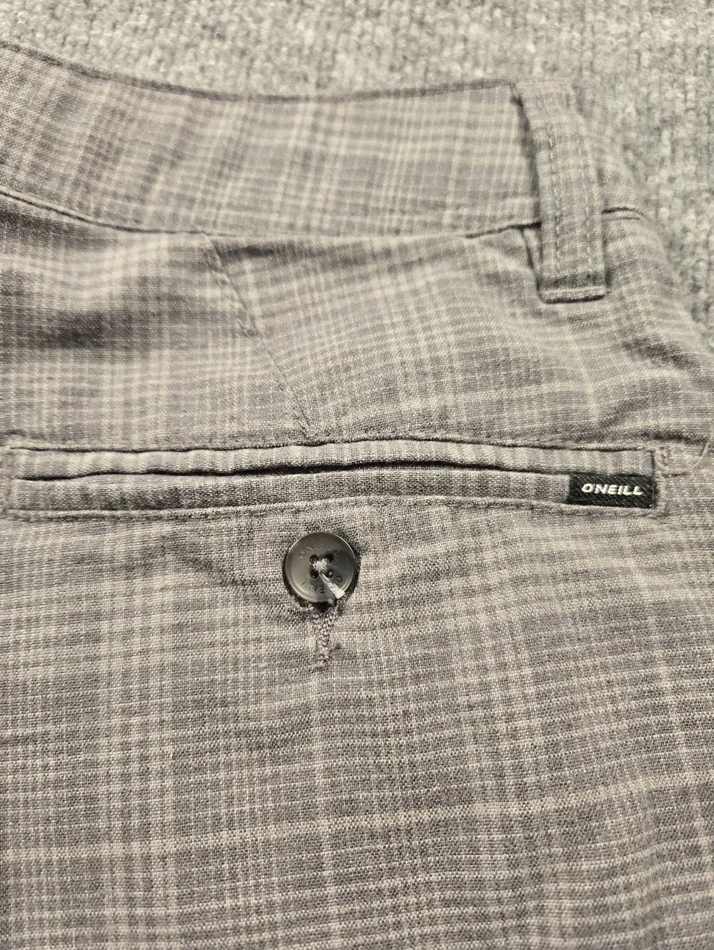 O'Neill‎ Men's Gray Plaid Standard Fit Casual Hybrid Walk Shorts Size 32